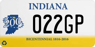 IN license plate 022GP