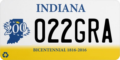 IN license plate 022GRA