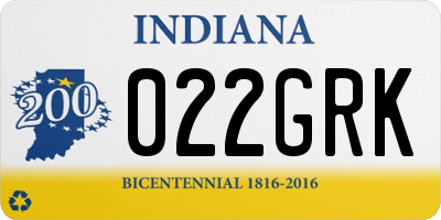 IN license plate 022GRK