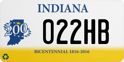 IN license plate 022HB