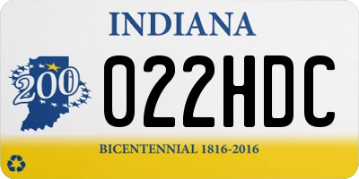 IN license plate 022HDC
