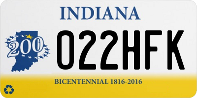 IN license plate 022HFK