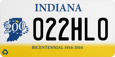 IN license plate 022HLO