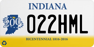IN license plate 022HML