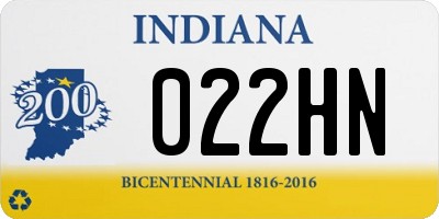 IN license plate 022HN