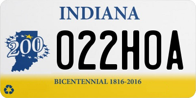 IN license plate 022HOA