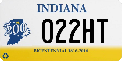 IN license plate 022HT
