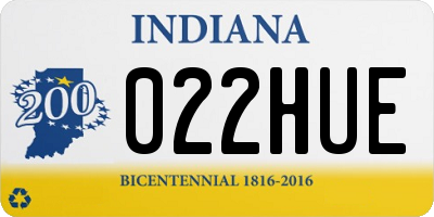 IN license plate 022HUE