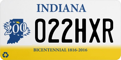 IN license plate 022HXR