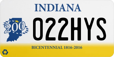 IN license plate 022HYS