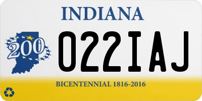 IN license plate 022IAJ