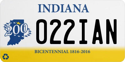 IN license plate 022IAN