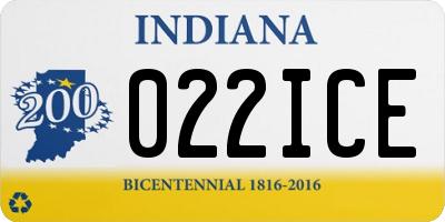 IN license plate 022ICE