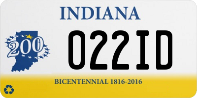 IN license plate 022ID