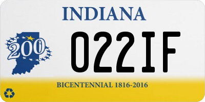 IN license plate 022IF