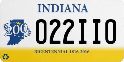 IN license plate 022IIO