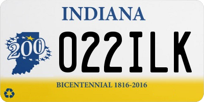 IN license plate 022ILK