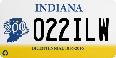IN license plate 022ILW
