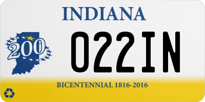 IN license plate 022IN