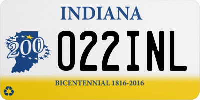 IN license plate 022INL