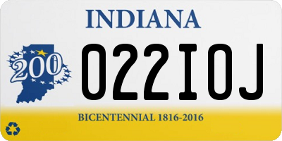 IN license plate 022IOJ