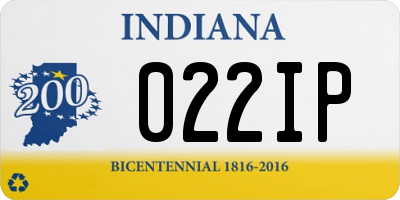 IN license plate 022IP