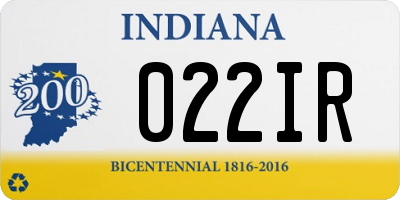 IN license plate 022IR