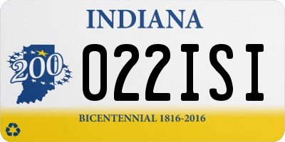 IN license plate 022ISI