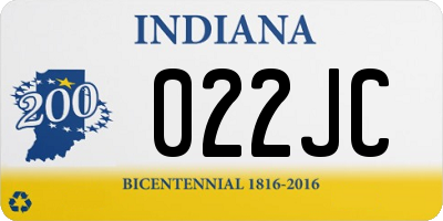 IN license plate 022JC