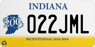 IN license plate 022JML