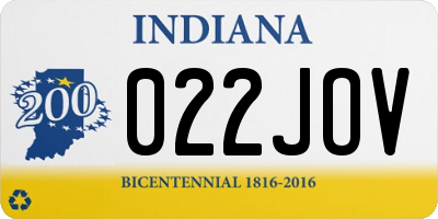 IN license plate 022JOV