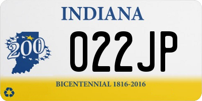 IN license plate 022JP