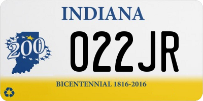 IN license plate 022JR