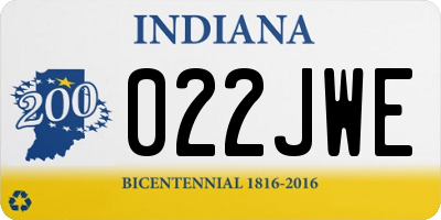 IN license plate 022JWE