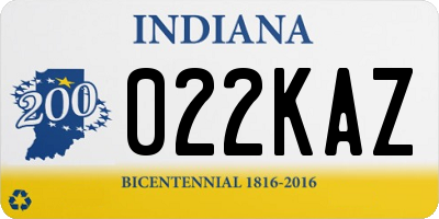 IN license plate 022KAZ