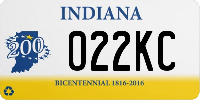 IN license plate 022KC