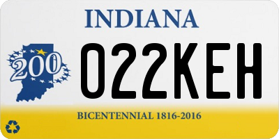 IN license plate 022KEH