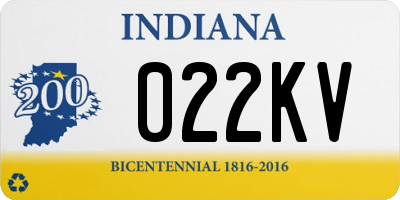 IN license plate 022KV