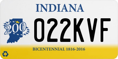 IN license plate 022KVF