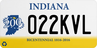 IN license plate 022KVL