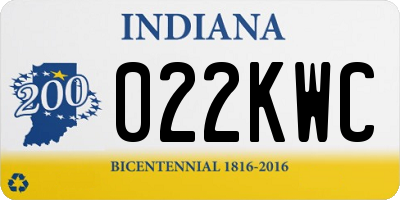 IN license plate 022KWC