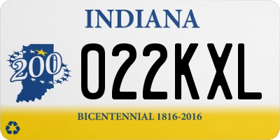 IN license plate 022KXL