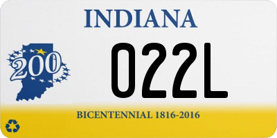 IN license plate 022L