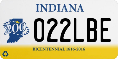 IN license plate 022LBE