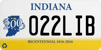 IN license plate 022LIB