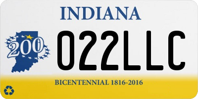 IN license plate 022LLC