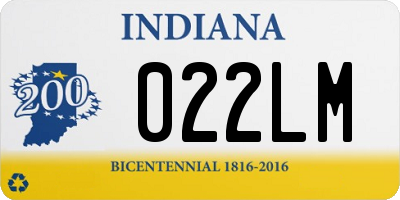 IN license plate 022LM