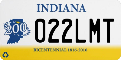 IN license plate 022LMT