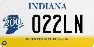 IN license plate 022LN