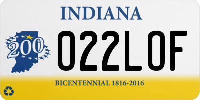 IN license plate 022LOF